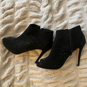 Madden Girl Black stiletto peep toe booties